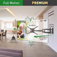 TELEVIZORU KRONŠTEINI BARKAN BM466XP 13-65" TV, 4 LANKSTŲ, SIENINIS, PRAILGINTAS, JUODAS