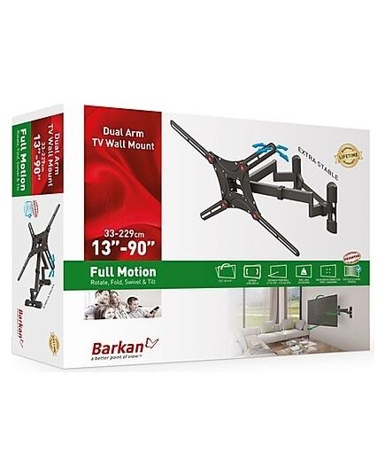 КРОНШТЕЙНЫ ДЛЯ ТЕЛЕВИЗОРА BARKAN BM464 13"-90" LYGIAM/LENKTAM TV, 4 LANKSTŲ, SIENINIS, JUODAS