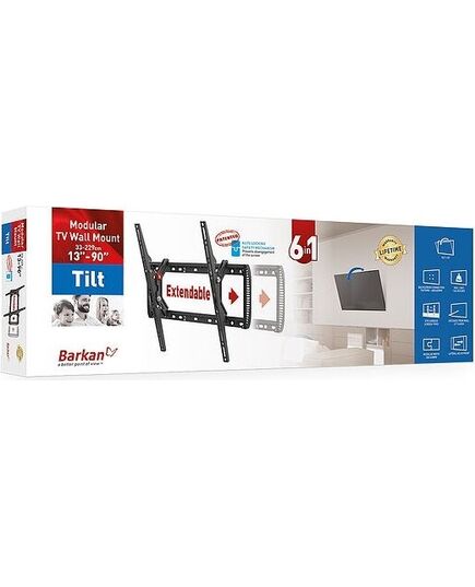 КРОНШТЕЙНЫ ДЛЯ ТЕЛЕВИЗОРА BARKAN BM410T 13"-90" TV, PAKREIPIAMAS, SIENINIS