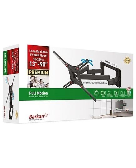 КРОНШТЕЙНЫ ДЛЯ ТЕЛЕВИЗОРА BARKAN BM464L 13"-90" LYGIAM/LENKTAM TV, 4 LANKSTŲ, SIENINIS, PRAILGINTAS