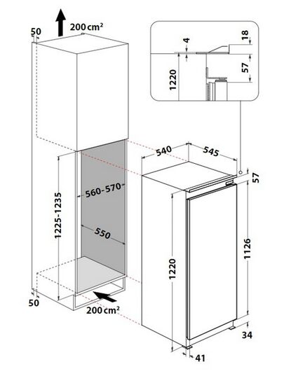 IEBŪVĒJAMIE LEDUSSKAPJI WHIRLPOOL ARG 7342