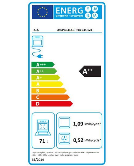 IEBŪVĒJAMĀS CEPEŠKRĀSNIS AEG OS6PB631AB