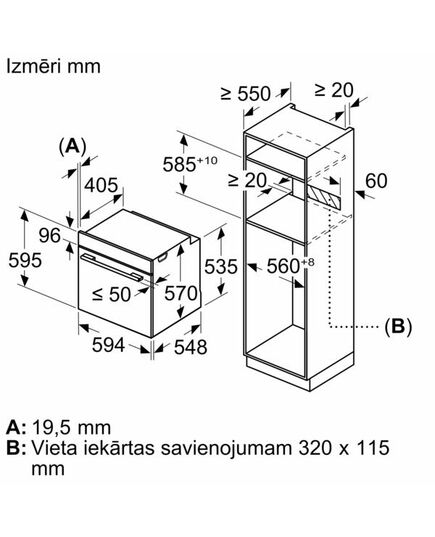 IEBŪVĒJAMĀS CEPEŠKRĀSNIS BOSCH HBA534BW3