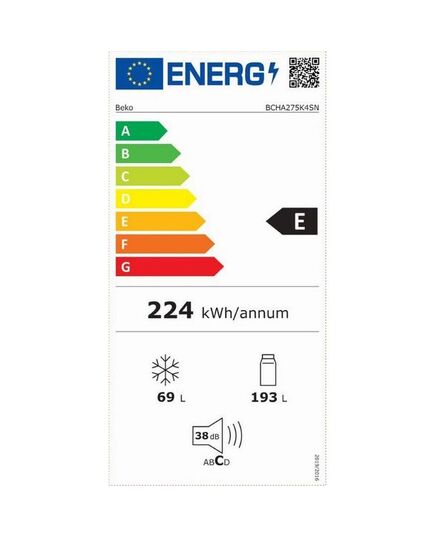 ВСТРАИВАЕМЫЕ ХОЛОДИЛЬНИКИ BEKO BCHA275K4SN 177.5CM