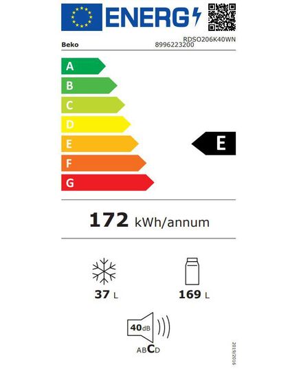 LEDUSSKAPJI BEKO RDSO206K40WN 143CM