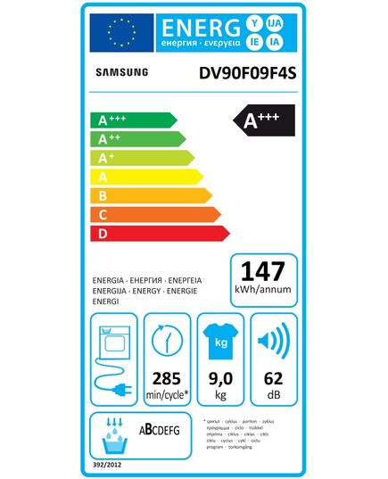 VEĻAS ŽĀVĒTĀJI SAMSUNG DV90F09F4SU4