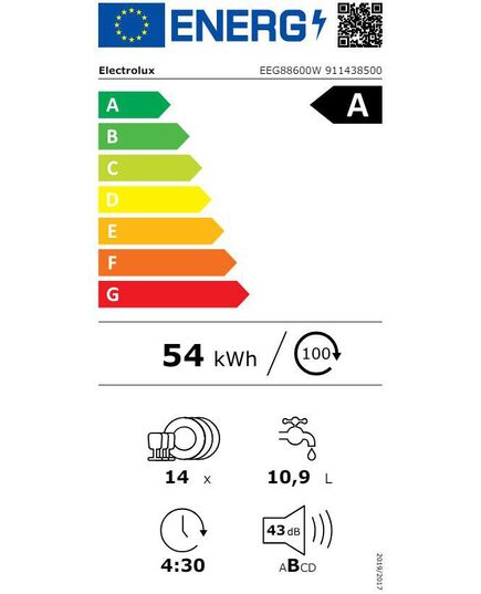 IEBŪVĒJAMĀS TRAUKU MAZGĀJAMĀS MAŠĪNAS ELECTROLUX EEG88600W 60CM IEBŪVĒJAMA!