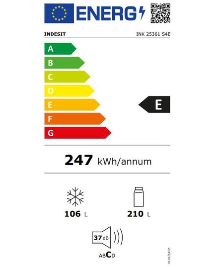 ХОЛОДИЛЬНИКИ INDESIT INK 25361 S4E  186.5CM