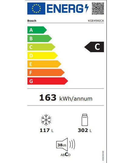 ХОЛОДИЛЬНИКИ BOSCH KGE49AICA 201CM NO FROST