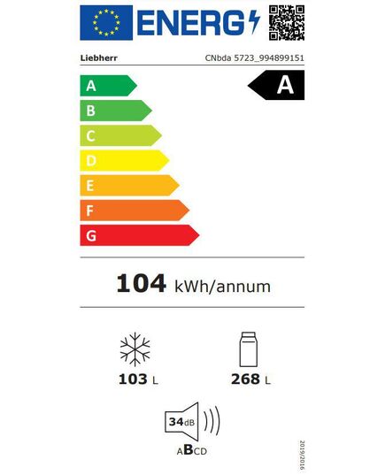 LEDUSSKAPJI LIEBHERR CNBDA5723 201.5CM NO FROST