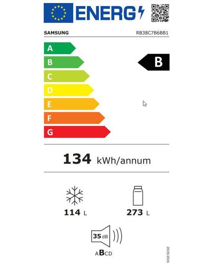 LEDUSSKAPJI SAMSUNG RB38C7B6BB1/EF 203CM NO FROST