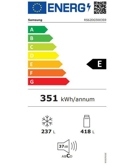 LEDUSSKAPJI SAMSUNG RS62DG5003S9EO SIDE BY SIDE NO FROST 178CM