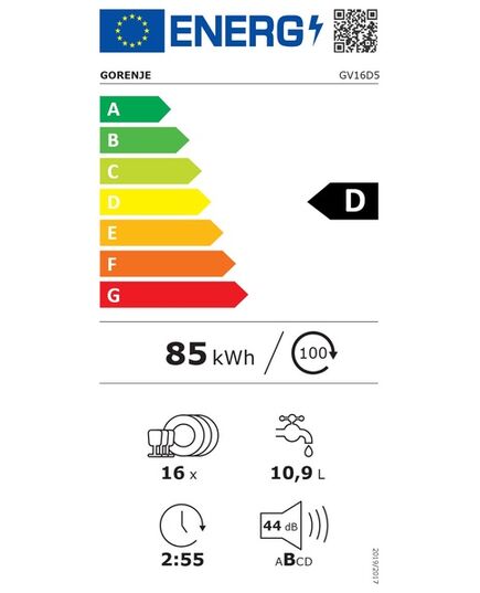 ВСТРАИВАЕМЫЕ ПОСУДОМОЕЧНЫЕ МАШИНЫ GORENJE GV16D5