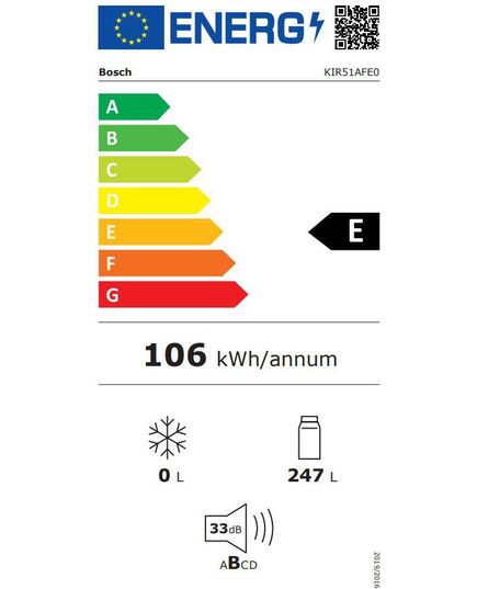 ВСТРАИВАЕМЫЕ ХОЛОДИЛЬНИКИ BOSCH KIR51AFE0 139.7CM ВСТРАИВАЕМЫЙ!