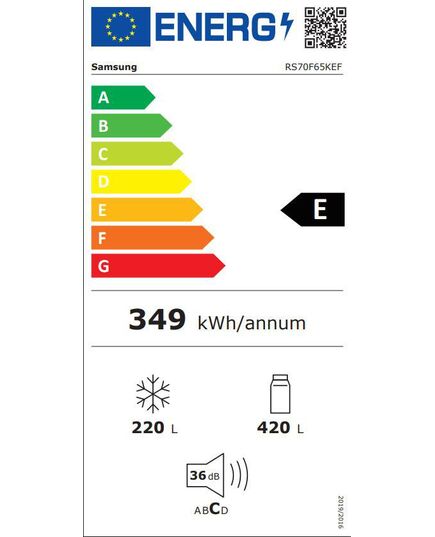 LEDUSSKAPJI SAMSUNG RS70F65KEFEO SIDE BY SIDE NO FROST 178.4CM