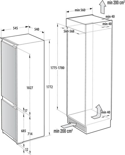 IEBŪVĒJAMIE LEDUSSKAPJI GORENJE NRKI517E62WF 177.2CM NO FROST IEBŪVĒJAMS! IEBŪVĒJAMIE LEDUSSKAPJI GORENJE NRKI517E62WF 177.2CM NO FROST IEBŪVĒJAMS!