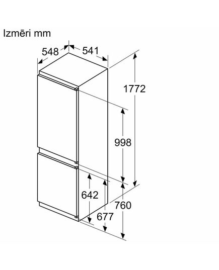 IEBŪVĒJAMIE LEDUSSKAPJI BOSCH KIN86NSE0 177.2CM NO FROST IEBŪVĒJAMS!