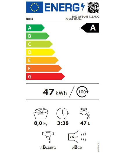 AR FRONTĀLO IELĀDI BEKO BM3WFSU48415ADC AR FRONTĀLO IELĀDI BEKO BM3WFSU48415ADC