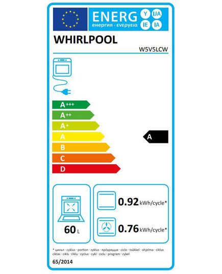 ELEKTRISKĀS PLĪTIS WHIRLPOOL W5V5LCW ELEKTRISKĀS PLĪTIS WHIRLPOOL W5V5LCW
