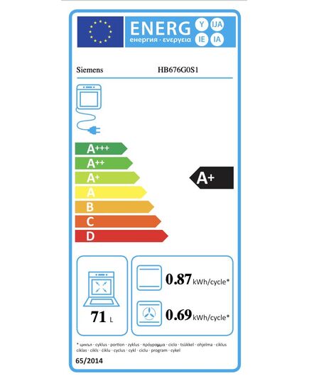 IEBŪVĒJAMĀS CEPEŠKRĀSNIS SIEMENS AG HB676G0S1 71 L 3600W