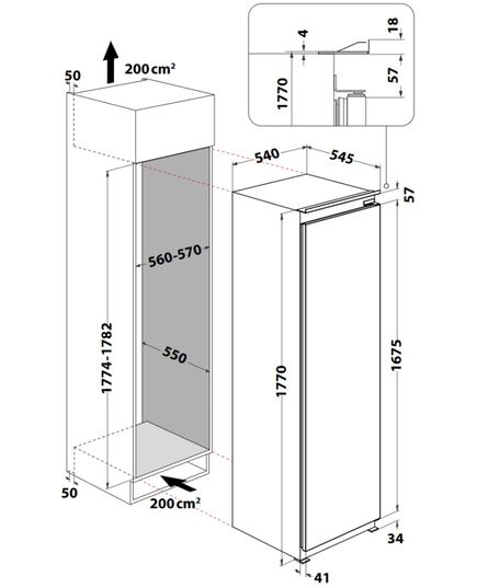 ВСТРАИВАЕМЫЕ ХОЛОДИЛЬНИКИ WHIRLPOOL WHSD18A013D1 ( WHC 18 D 031 A 1 )ВСТРАИВАЕМЫЙ! 177CM