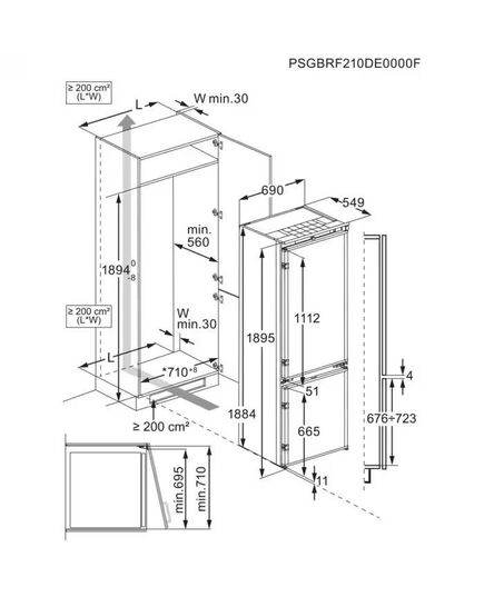 IEBŪVĒJAMIE LEDUSSKAPJI AEG NSC7P751ES 188.4CM NO FROST IEBŪVĒJAMS!