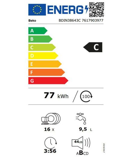 IEBŪVĒJAMĀS TRAUKU MAZGĀJAMĀS MAŠĪNAS BEKO BDIN38643C 60CM IEBŪVĒJAMA!
