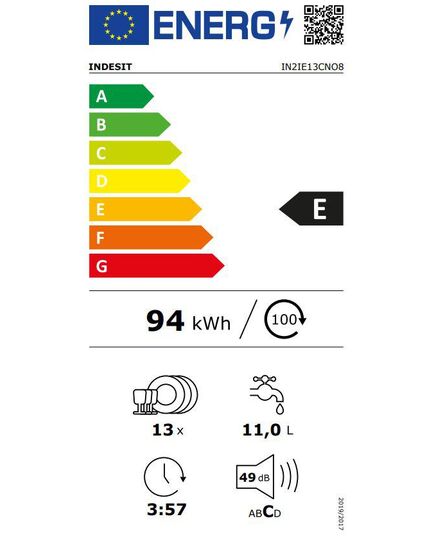 IEBŪVĒJAMĀS TRAUKU MAZGĀJAMĀS MAŠĪNAS INDESIT IN2IE13CNO8 60CM DAĻĒJI IEBŪVĒJAMA!