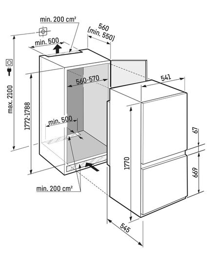 IEBŪVĒJAMIE LEDUSSKAPJI LIEBHERR ICNSE5103 177CM NO FORST IEBŪVĒJAMS!