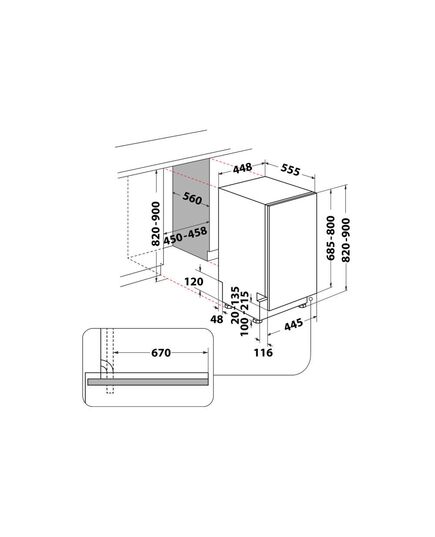 IEBŪVĒJAMĀS TRAUKU MAZGĀJAMĀS MAŠĪNAS WHIRLPOOL WH6IC11BS7LSA0 45CM IEBŪVĒJAMA!