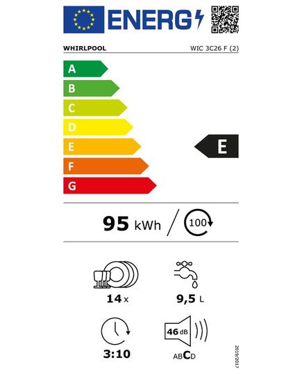 ВСТРАИВАЕМЫЕ ПОСУДОМОЕЧНЫЕ МАШИНЫ WHIRLPOOL WIC3C26F (WIC 3C26 F)60CM ВСТРАИВАЕМАЯ!