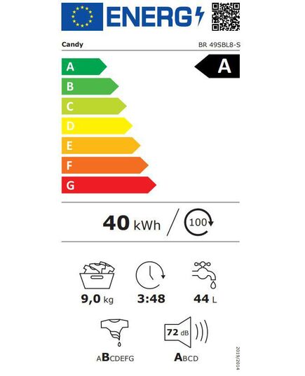 AR FRONTĀLO IELĀDI CANDY BR49SBL8S 9KG 53CM