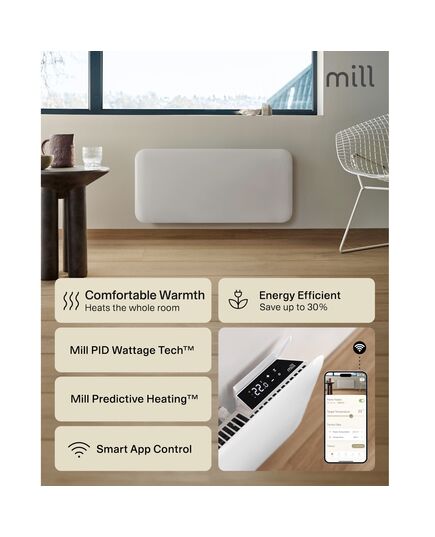 SILDĪTĀJI AR GAISU,SILDELEMENTU MILL INVISIBLE SMART WIFI SILDĪTĀJS PA2000WIFI4