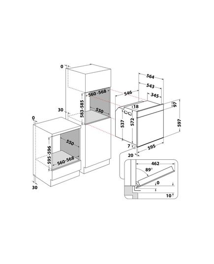 ВСТРАИВАЕМЫЕ ДУХОВЫЕ ШКАФЫ WHIRLPOOL WOI78PT1SXA (859991690970)