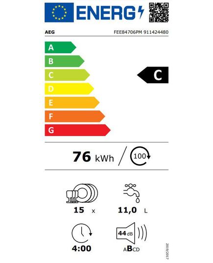IEBŪVĒJAMĀS TRAUKU MAZGĀJAMĀS MAŠĪNAS AEG FEE84706PM 60CM IEBŪVĒJAMA!