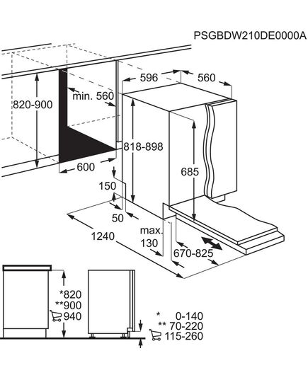 IEBŪVĒJAMĀS TRAUKU MAZGĀJAMĀS MAŠĪNAS AEG FSE76727P 60CM IEBŪVĒJAMA!