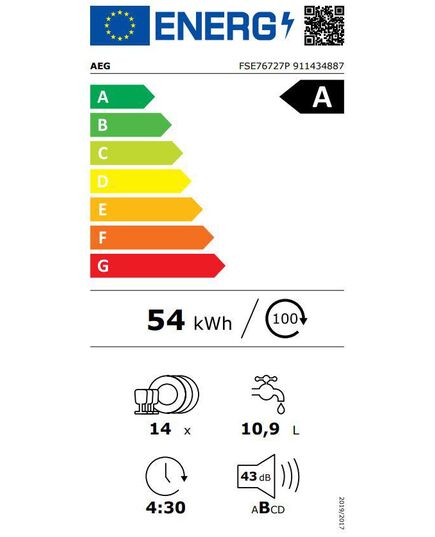 IEBŪVĒJAMĀS TRAUKU MAZGĀJAMĀS MAŠĪNAS AEG FSE76727P 60CM IEBŪVĒJAMA!