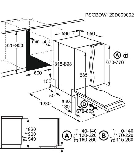 IEBŪVĒJAMĀS TRAUKU MAZGĀJAMĀS MAŠĪNAS AEG FSE83807P 60CM IEBŪVĒJAMA!