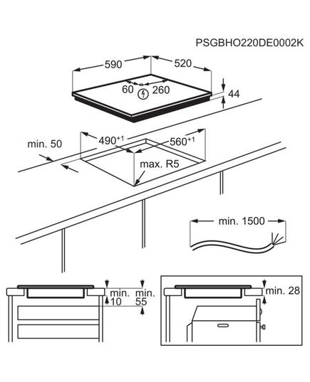 IEBŪVĒJAMĀS ELEKTRISKĀS PLĪTS VIRSMAS AEG TO64IB00FB INDUKCIJAS!