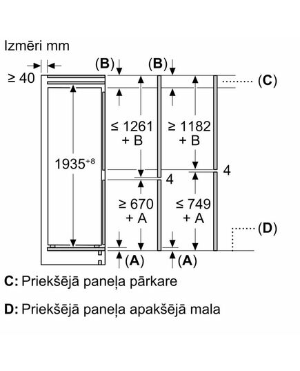 IEBŪVĒJAMIE LEDUSSKAPJI BOSCH KIN96NSE0 193.5CM NO FROST 290L IEBŪVĒJAMS!