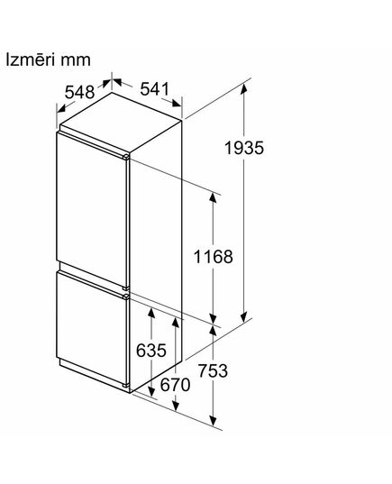 IEBŪVĒJAMIE LEDUSSKAPJI BOSCH KIN96NSE0 193.5CM NO FROST 290L IEBŪVĒJAMS!