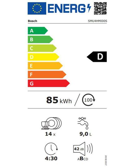 ВСТРАИВАЕМЫЕ ПОСУДОМОЕЧНЫЕ МАШИНЫ BOSCH SMU4HMI00S 60CM  ЧАСТИЧНО ВСТРАИВАЕМАЯ!(PABŪVĒJAMA)