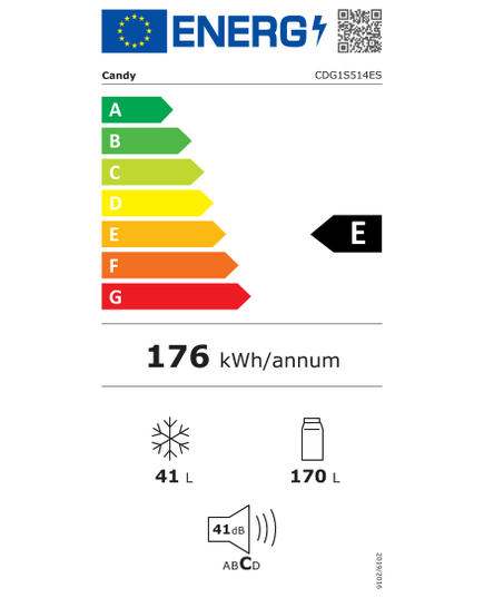 LEDUSSKAPJI CANDY CDG1S514ES 141.8CM