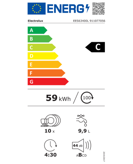 IEBŪVĒJAMĀS TRAUKU MAZGĀJAMĀS MAŠĪNAS ELECTROLUX EES63400L 45CM IEBŪVĒJAMA!