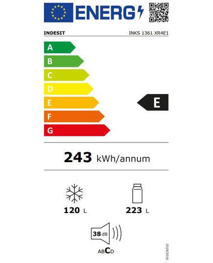 LEDUSSKAPJI INDESIT INKS 1361 XR4E1 185.2CM