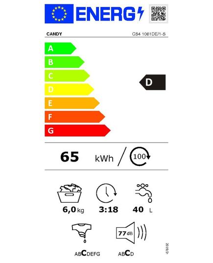 AR FRONTĀLO IELĀDI CANDY CS41061DE/1-S 6KG , 45CM
