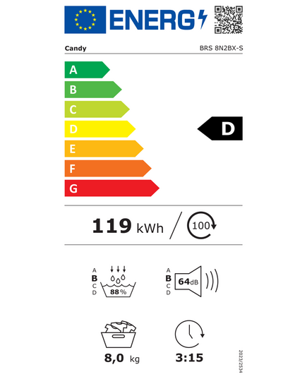 СУШИЛКИ CANDY BRS 8N2BX-S 8KG , 46CM