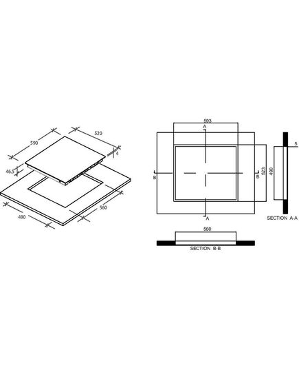 IEBŪVĒJAMĀS ELEKTRISKĀS PLĪTS VIRSMAS CANDY CH64CCB/4U2
