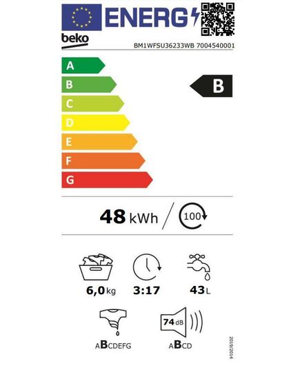 С ФРОНТАЛЬНОЙ ЗАГРУЗКОЙ BEKO BM1WFSU36233WB 6KG 45CM